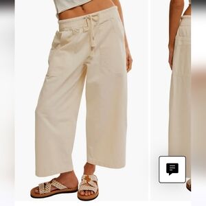 Free People Easey Peasey Cream Wide-Leg Pants